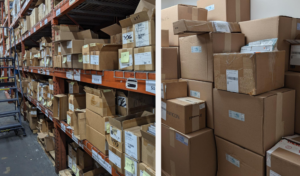 parcel shipments are stored safely and securely in the warehouse before the Outbound order is picked and shipped to the customer. Same Day package consolidation turn around is available at
